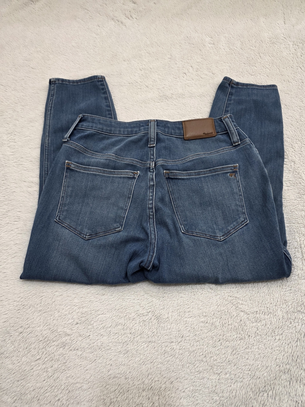 Madewell Light Blue Denim Jeans with Brown Topstitching